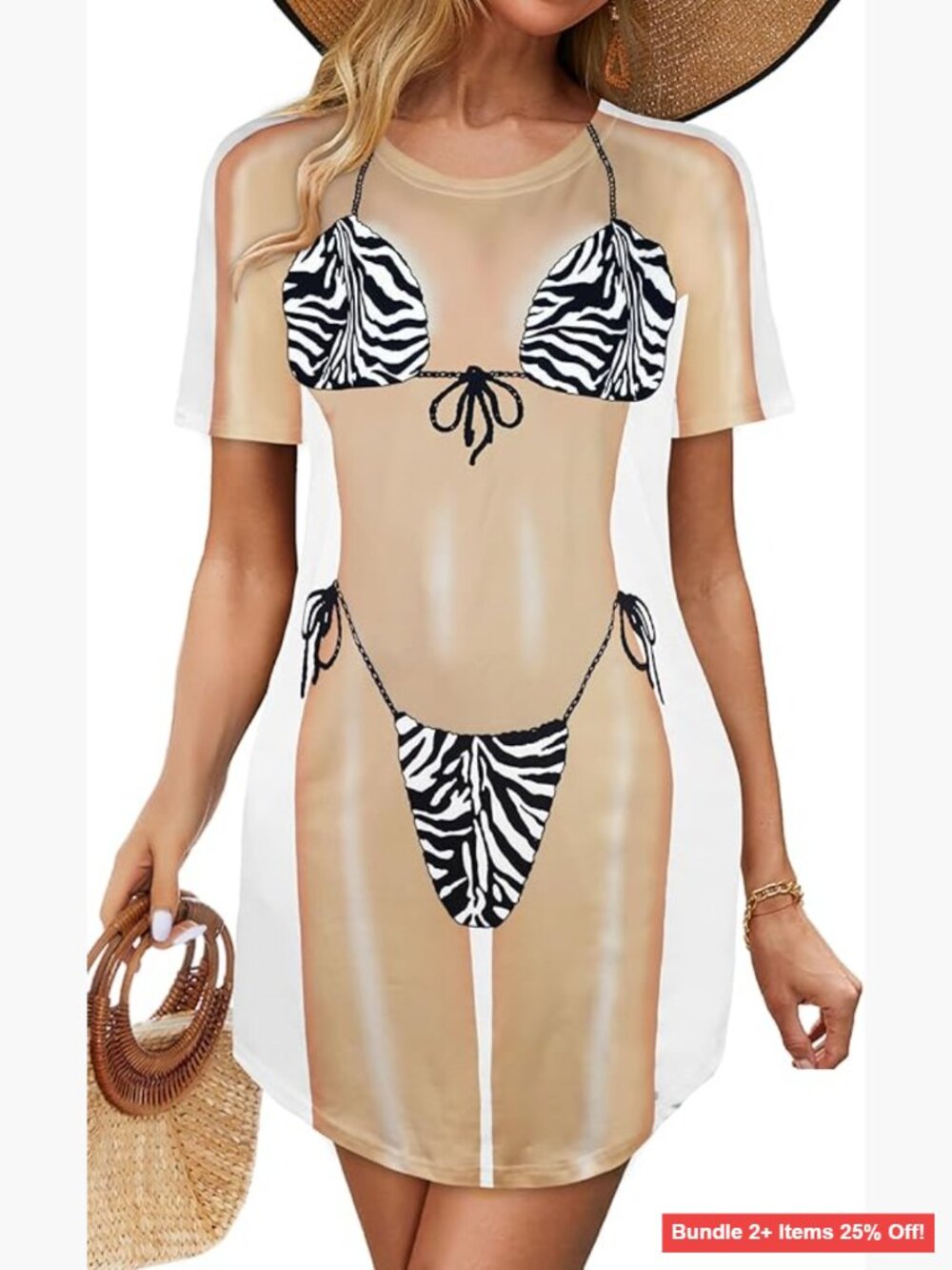 Large Soft Bikini Cover Up Dress Short Sleeve Versatile Beachwear